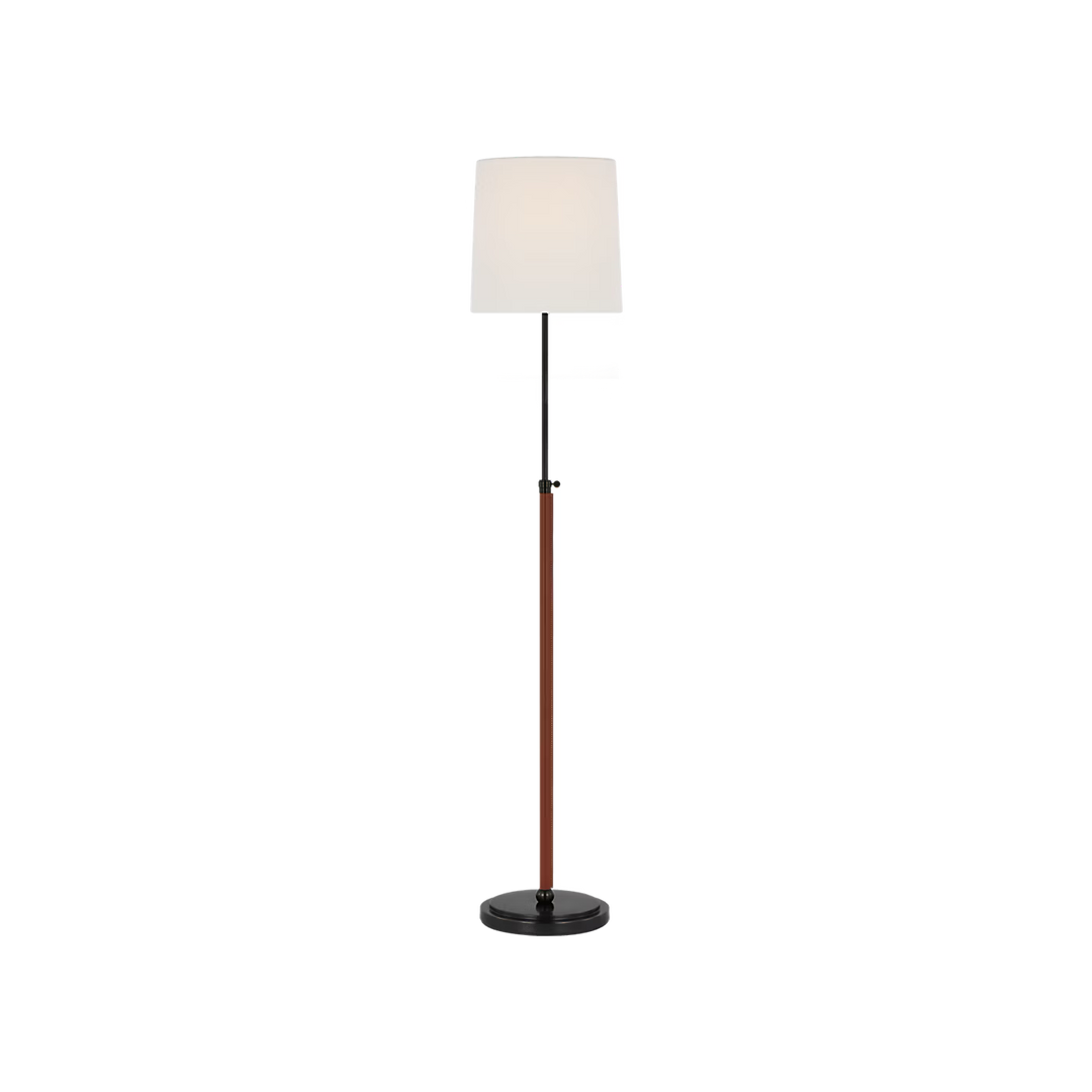 Bryant Wrapped Floor Lamp in Bronze &amp; Saddle Leather