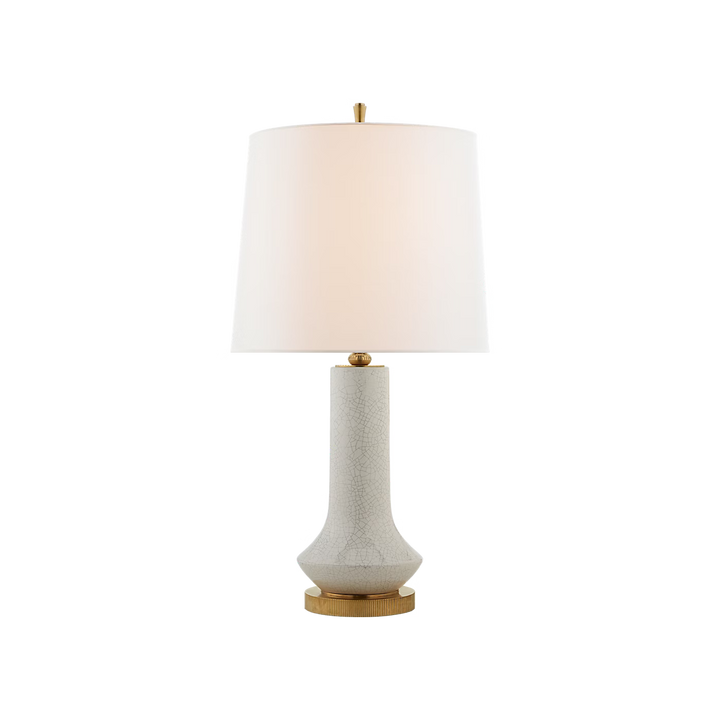 Luisa Large Table Lamp in White Crackle