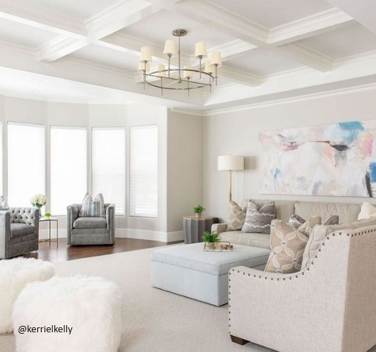 Bryant Large Ring Chandelier in Polished Nickel with Linen Shades