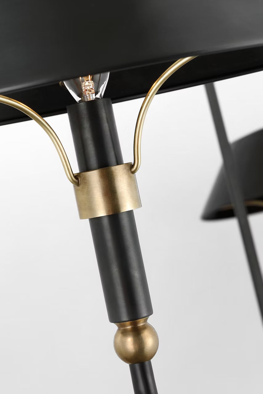 Turlington XL Linear Chandelier in Bronze  and Hand-Rubbed Antique Brass
