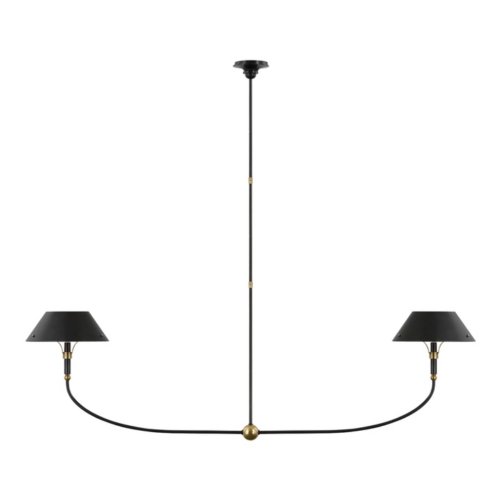 Turlington XL Linear Chandelier in Bronze  and Hand-Rubbed Antique Brass
