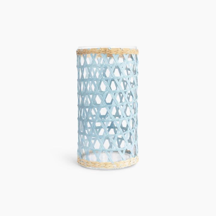 Island Wrapped Light Blue & Natural Hurricane/Vase - Large