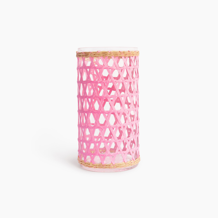 Island Wrapped Pink & Natural Hurricane/Vase - Large