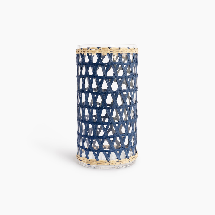 Island Wrapped Navy & Natural Hurricane/Vase - Large