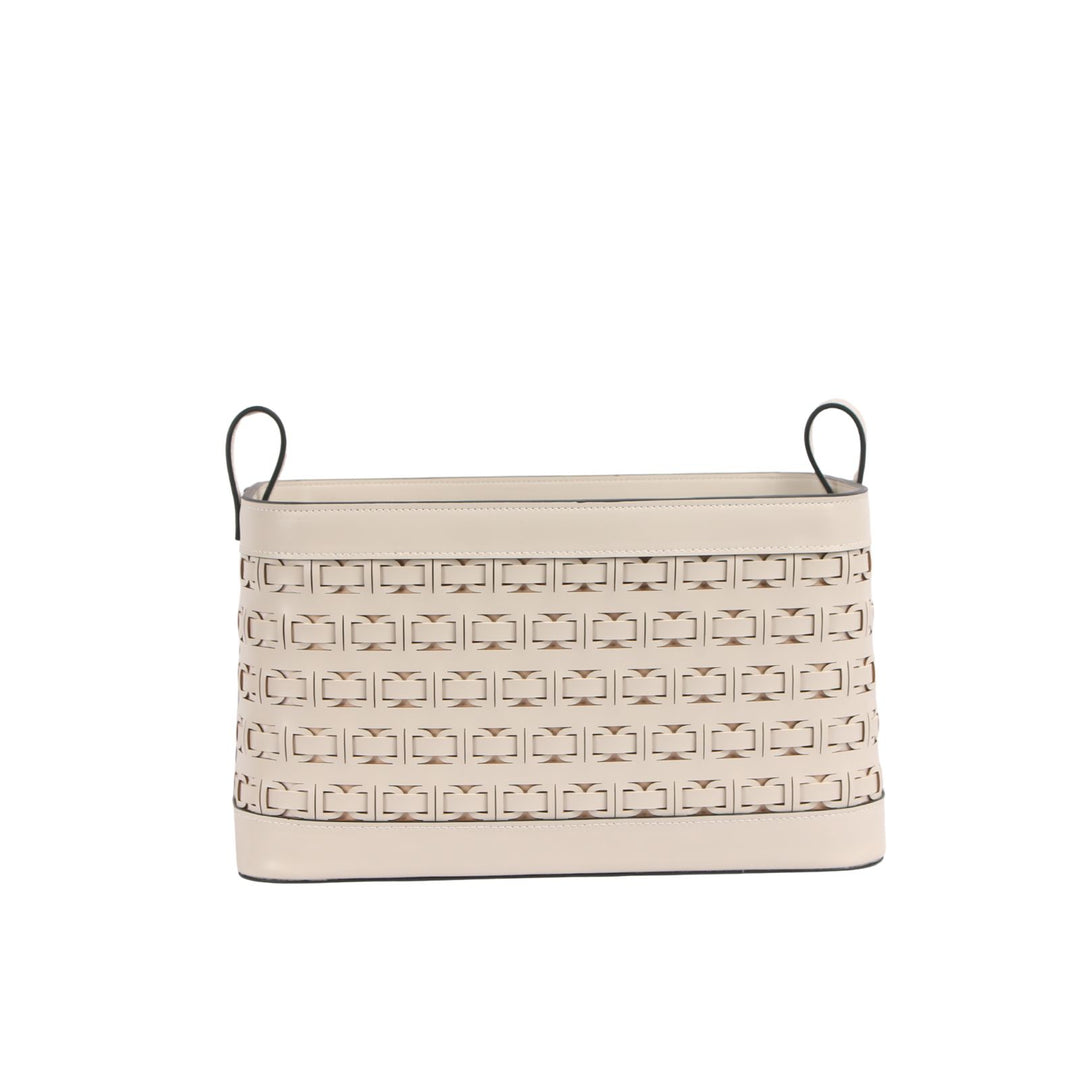 Pelle Woven Milk Leather Storage Basket