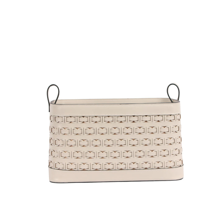 Pelle Woven Milk Leather Storage Basket