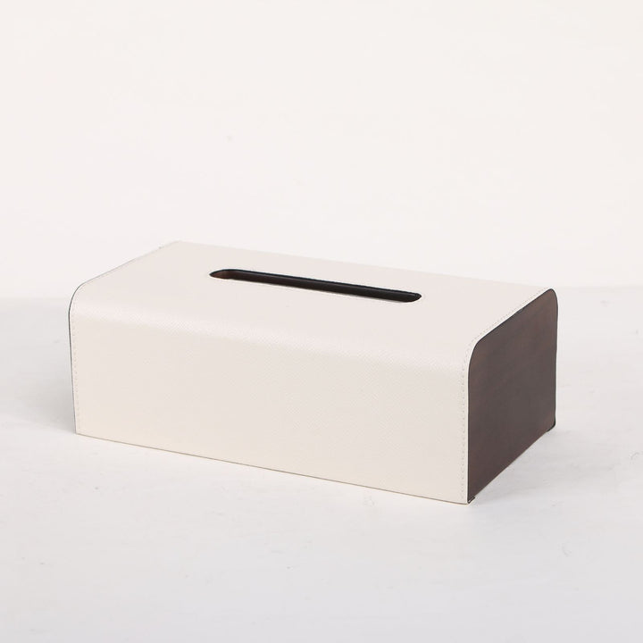 Faux Leather Tissue Box Cover - Milk