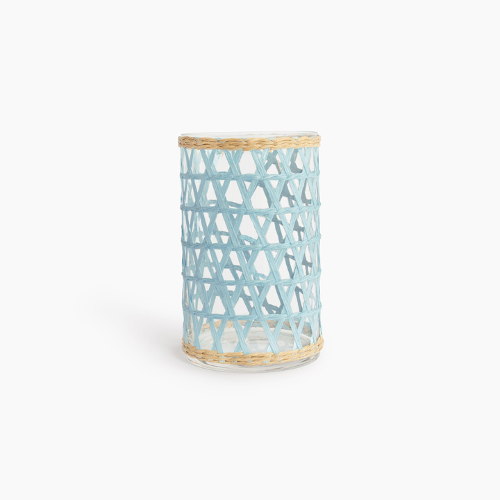 Island Wrapped Light Blue & Natural Hurricane/Vase - Medium