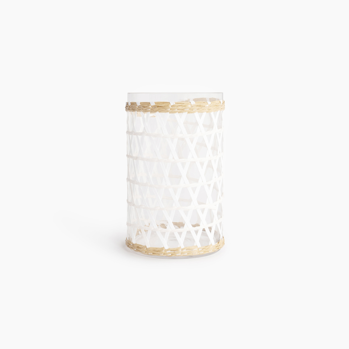Island Wrapped White & Natural Hurricane/Vase - Medium
