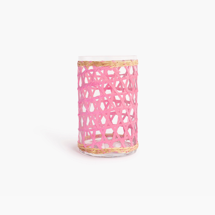 Island Wrapped Pink & Natural Hurricane/Vase - Medium