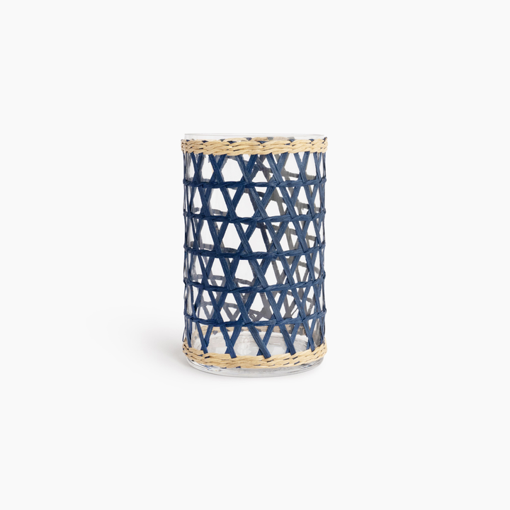 Island Wrapped Navy & Natural Hurricane/Vase - Medium