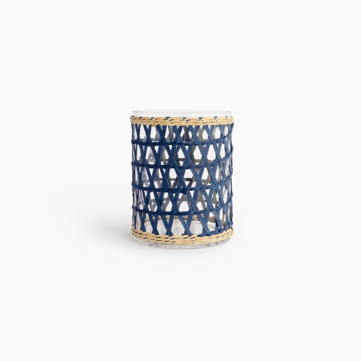 Island Wrapped Navy & Natural Hurricane/Vase - Small