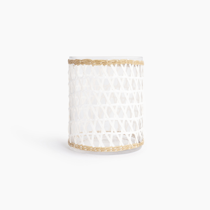 Island Wrapped White & Natural Hurricane/Vase - X Large