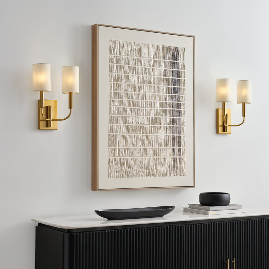 Brianna Double Sconce in Burnished Brass