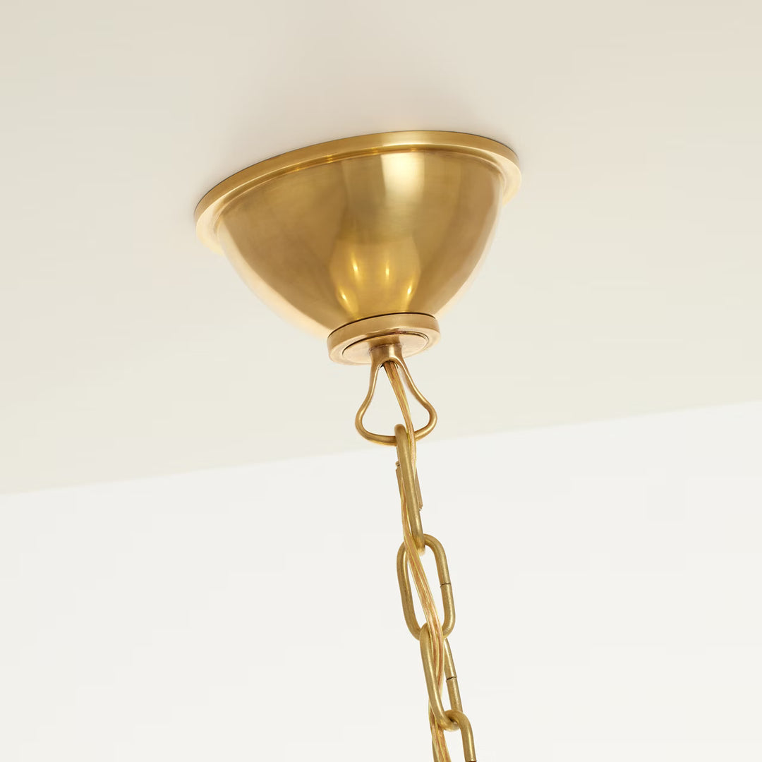 Griffin Large Staggered Tail Chandelier in Brass &amp; Saddle Leather