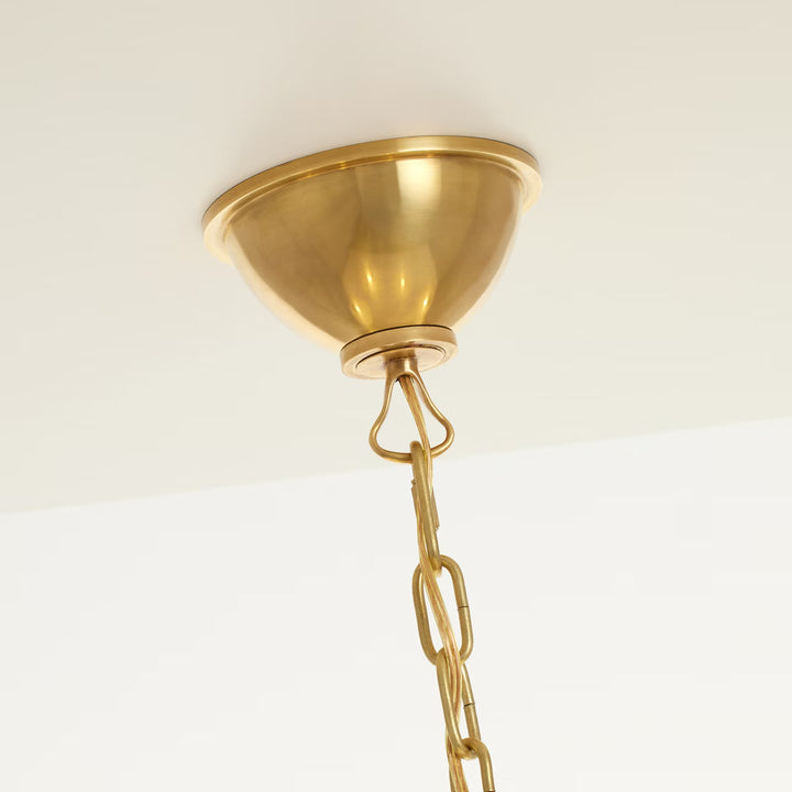 Griffin Large Staggered Tail Chandelier in Brass &amp; Saddle Leather