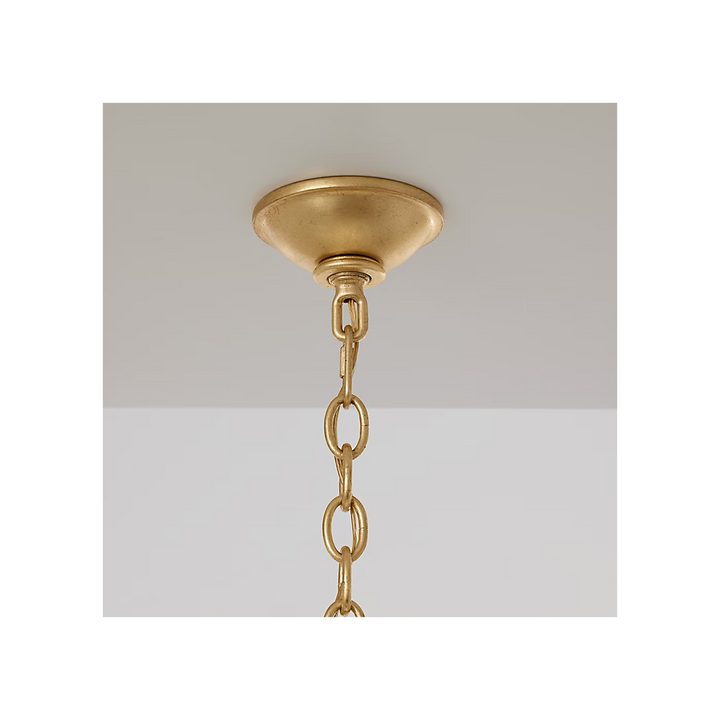 Talia Large Chandelier in Gild &amp; Clear Swirled Glass