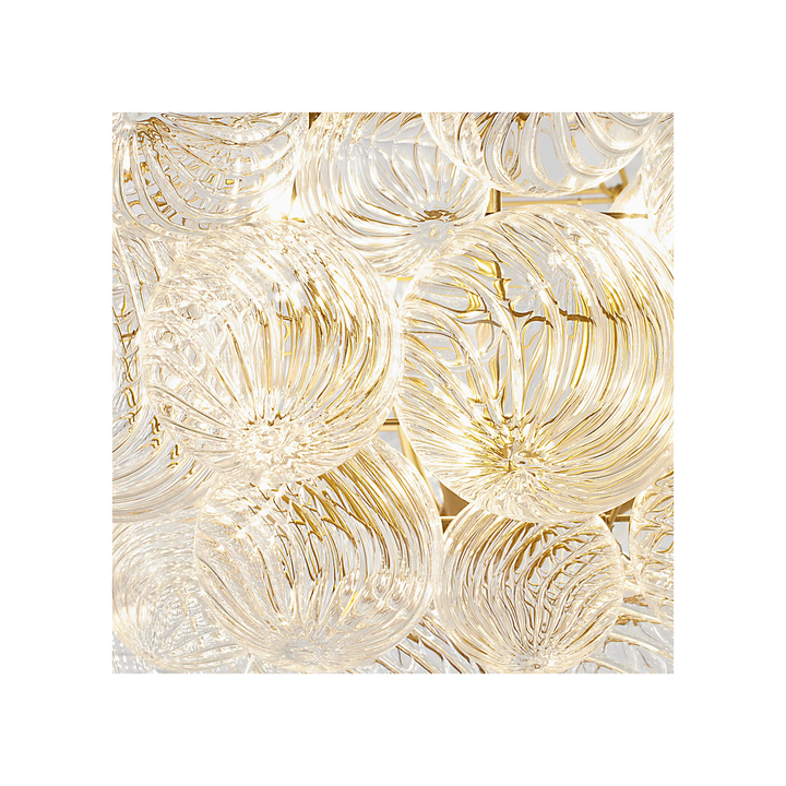 Talia Large Chandelier in Gild &amp; Clear Swirled Glass