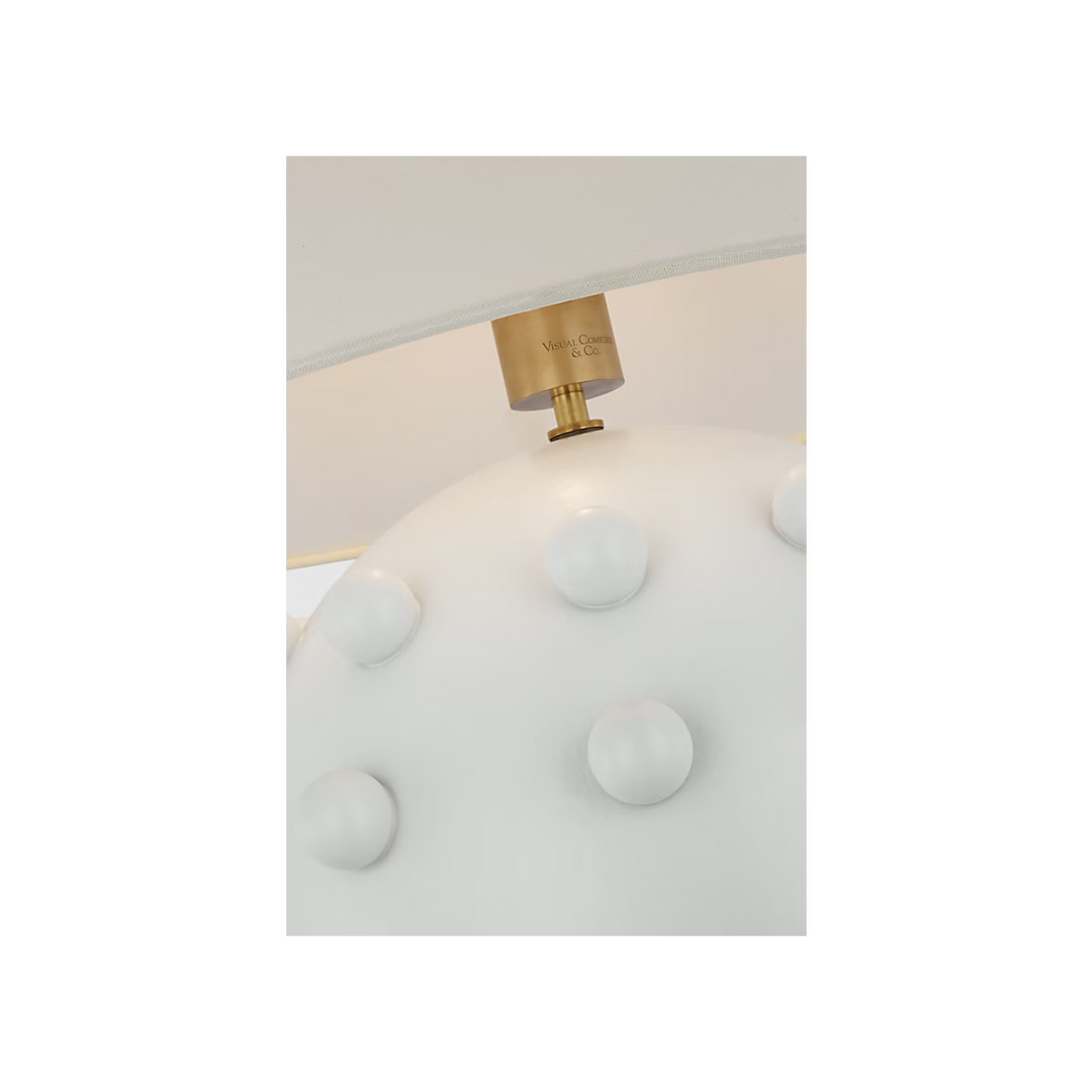 Linden Medium Orb Table Lamp in Plaster White
