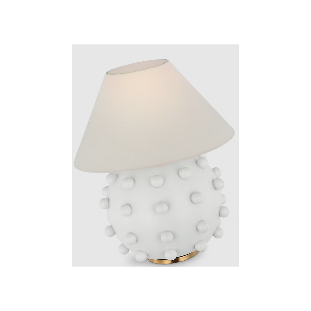 Linden Medium Orb Table Lamp in Plaster White