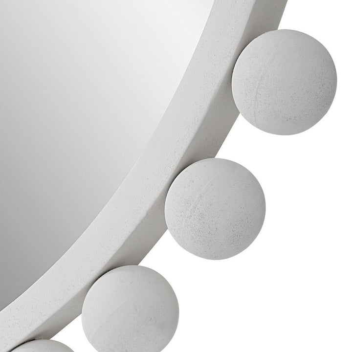 Cyra Round Mirror - White