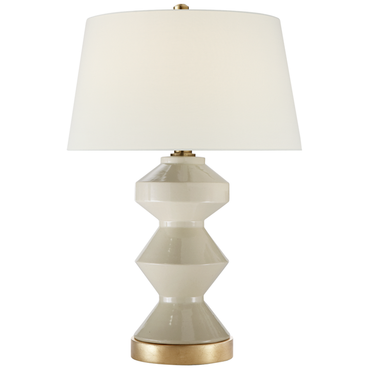 Weller Zig-Zag Table Lamp in Coconut Porcelain
