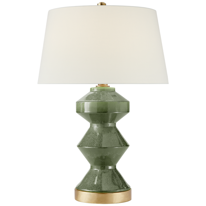 Weller Zig-Zag Table Lamp in Shellish Kiwi