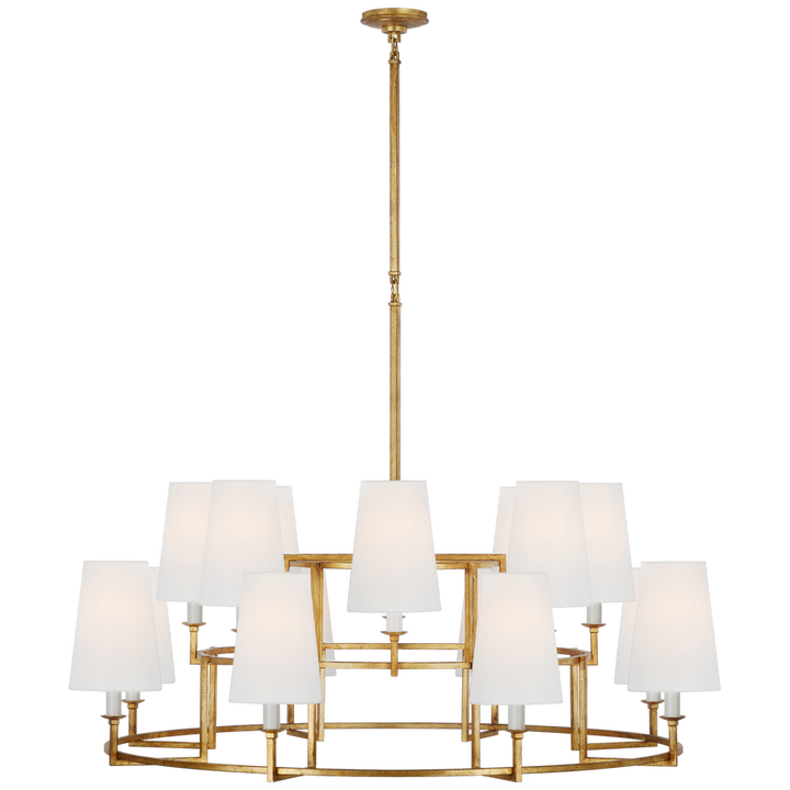 Modica XL Ring Chandelier in Gilded Iron