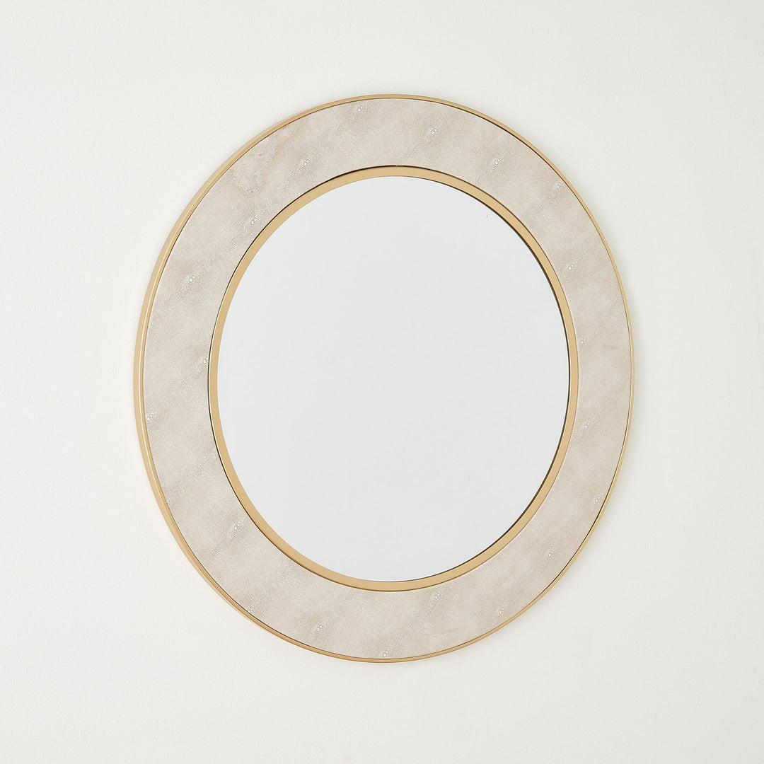 Rabson Mirror - Faux Shagreen Gold/Cream