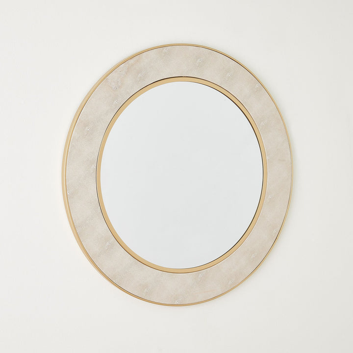 Rabson Mirror - Faux Shagreen Gold/Cream