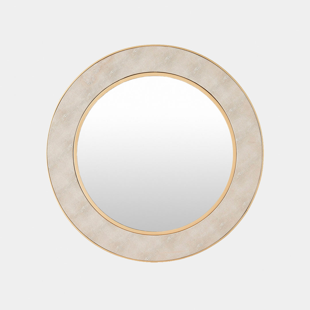 Rabson Mirror - Faux Shagreen Gold/Cream
