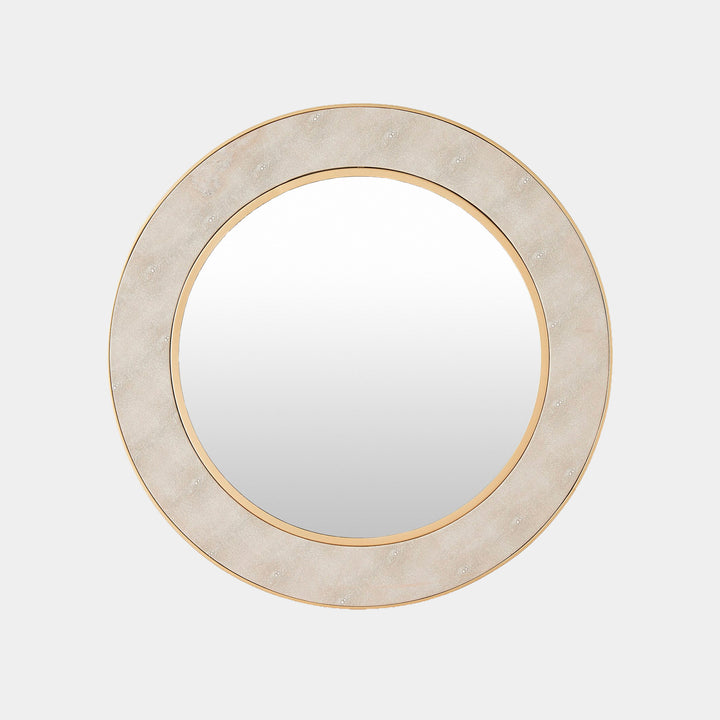 Rabson Mirror - Faux Shagreen Gold/Cream