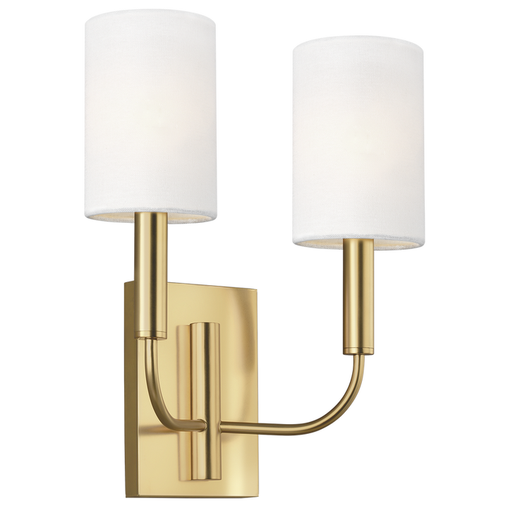 Brianna Double Sconce in Burnished Brass