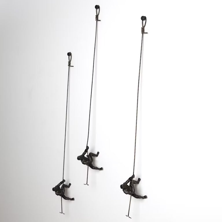 Set of 3 Climbing Man - Wall Mounted