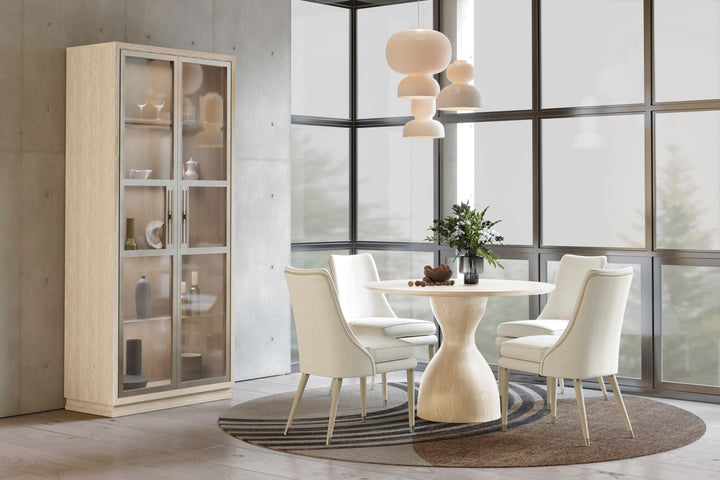 Seamount Oak Pedestal Table with Wood Top