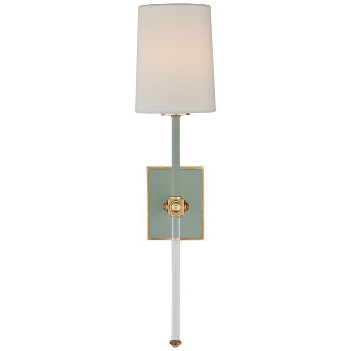 Lucia Medium Tail Sconce in Celedon & Crystal