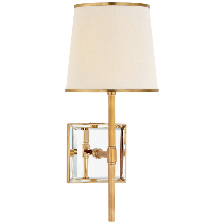 Bradford Medium Sconce in Soft brass & Mirror
