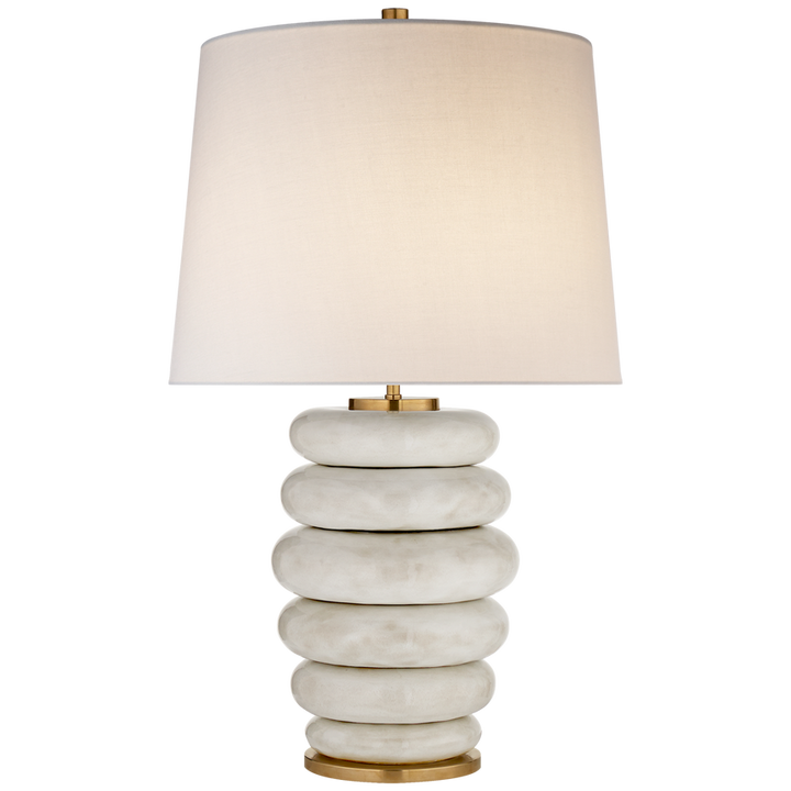 Phoebe Stacked Table Lamp in Antique White