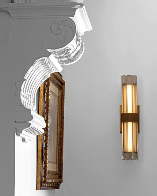 Fascio 18" Sconce in Bronze with Crystal