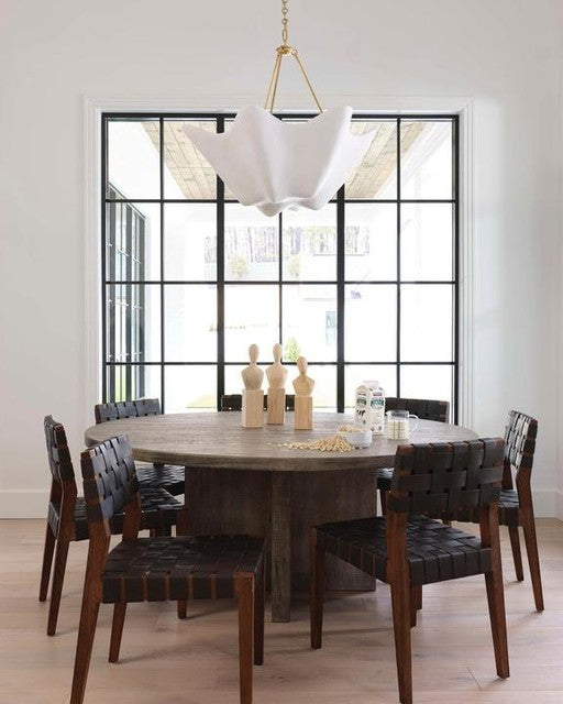 Cosima Medium Chandelier in Hand-Rubbed Antique Brass with Plaster White Shade