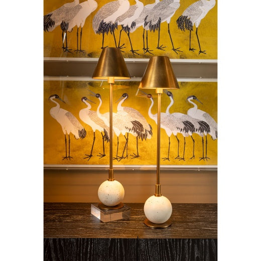 Boston Brass & Cream Marble Buffet Lamp