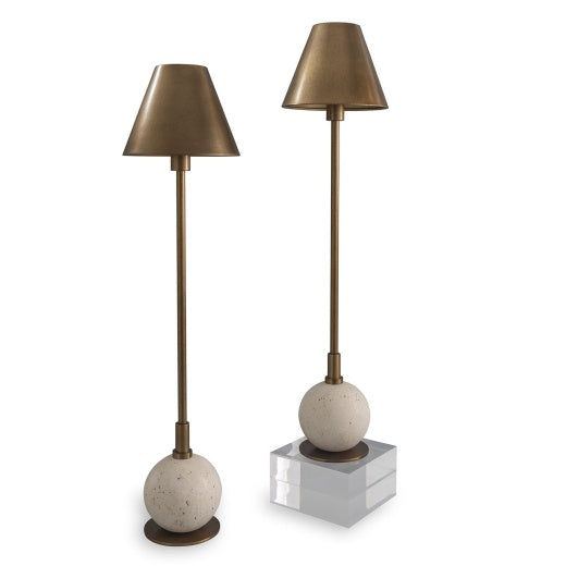 Boston Brass & Cream Marble Buffet Lamp