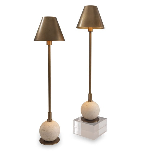 Boston Brass & Cream Marble Buffet Lamp