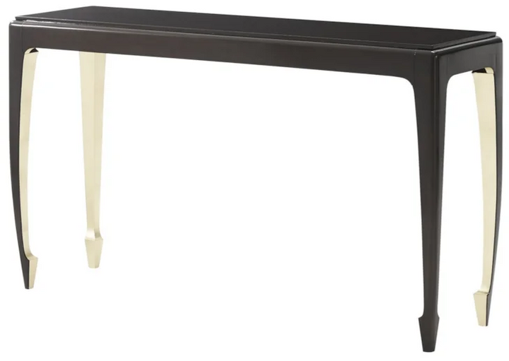 Golden Curve Console Table with Gold Leaf