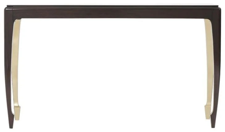 Golden Curve Console Table with Gold Leaf