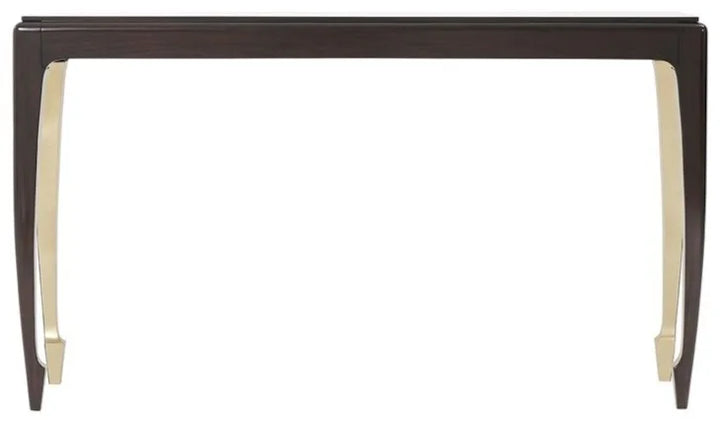 Golden Curve Console Table with Gold Leaf