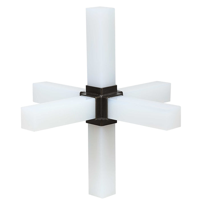Double Cross Sculpture - Opaline Crystal