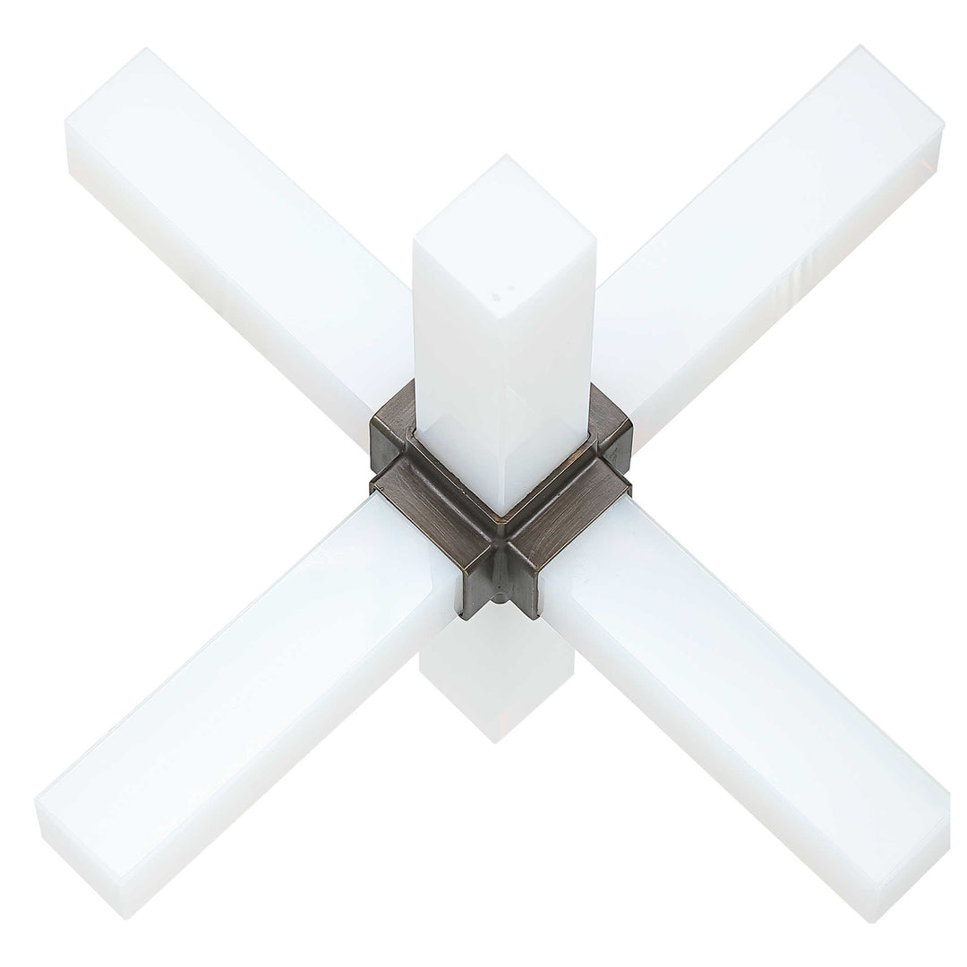 Double Cross Sculpture - Opaline Crystal