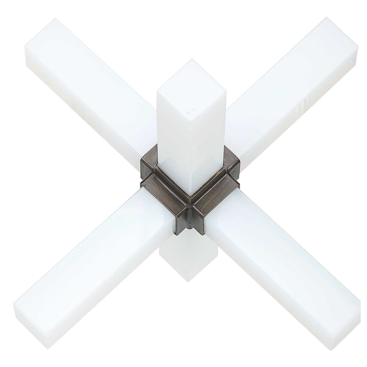 Double Cross Sculpture - Opaline Crystal
