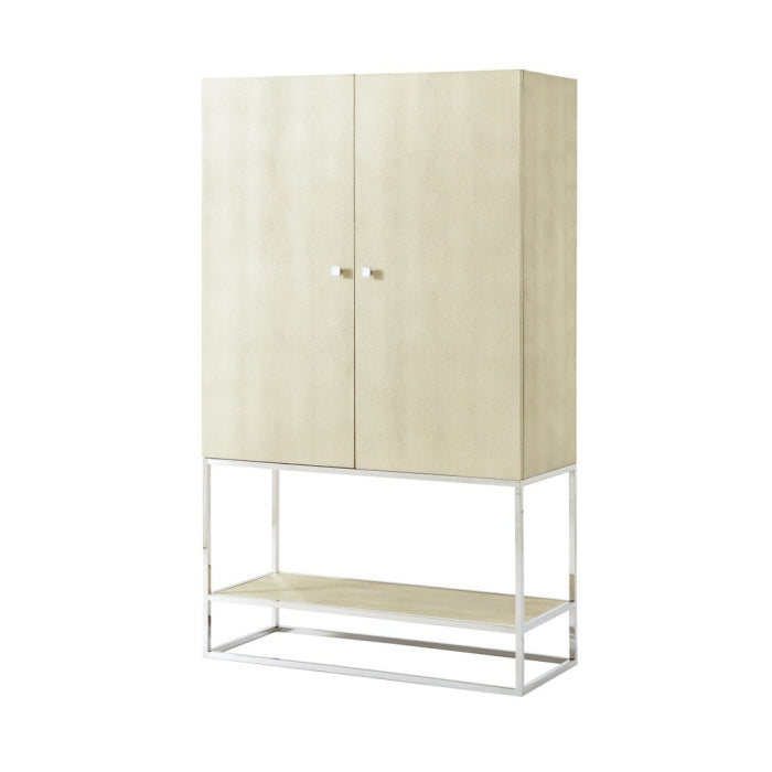 Townsend Bar Cabinet in Overcast Ivory Shagreen